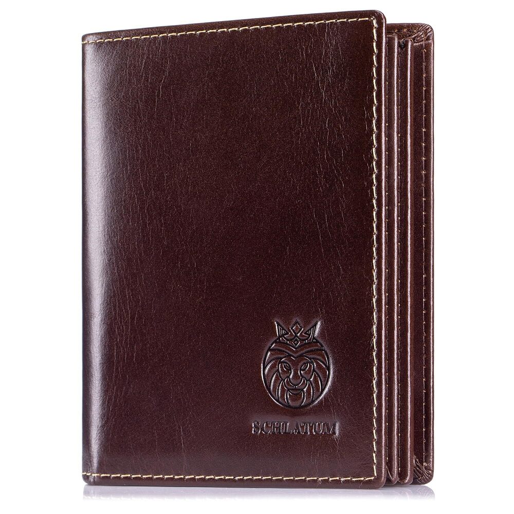 8106 Leather Bifold Wallet Rfid Blocking Large Capacity Vertical Wallets